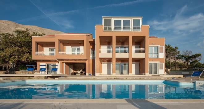 Luxury villa pag with pool near beach island of pag bosana