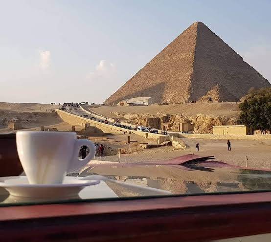 Cleopatra pyramids view