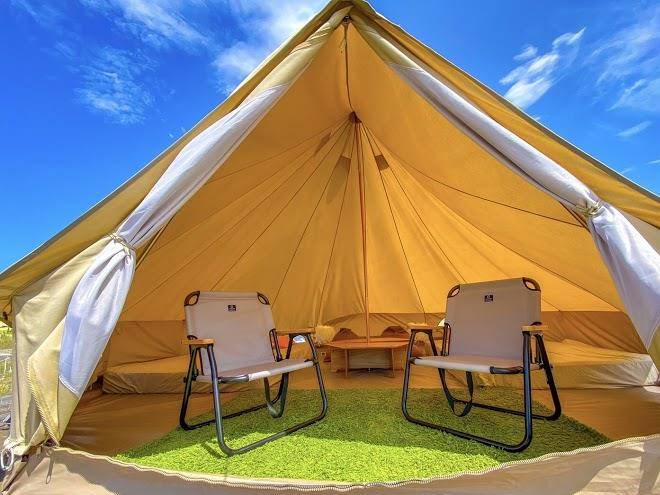 Wild beach seaside glamping park