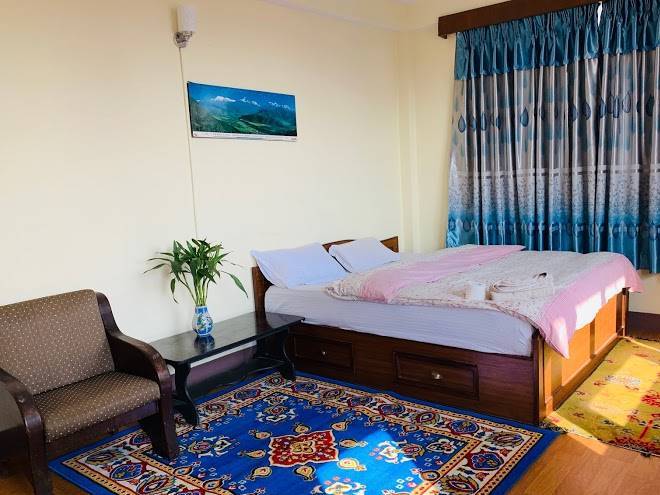 Hotel pema and stupa view