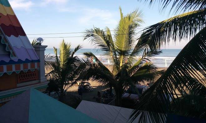 Grey sands beach and resort
