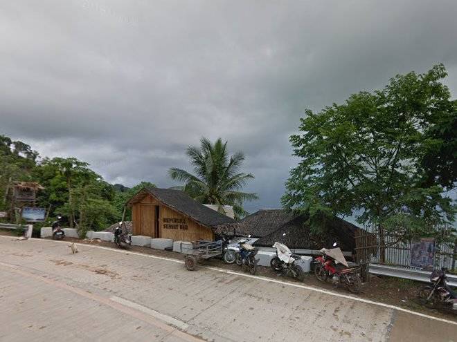 Nipa hut sunset view