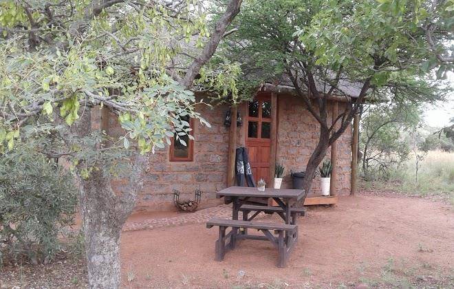 Five pebbles on piece of africa