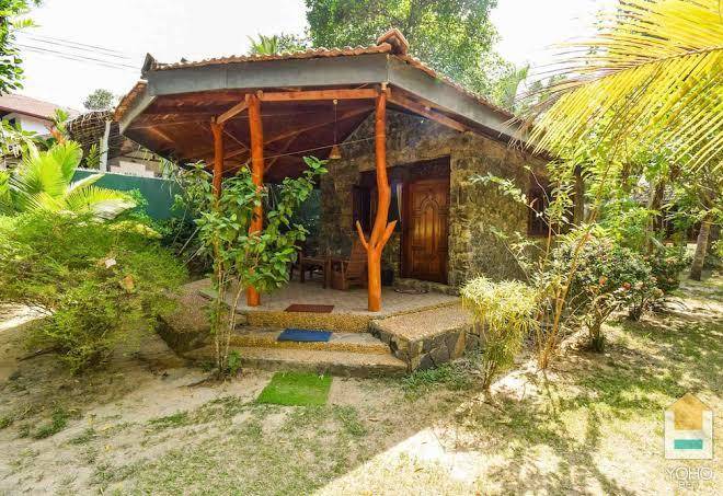 Green garden cabanas