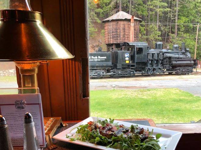 Railroad park resort and dining car restaurant