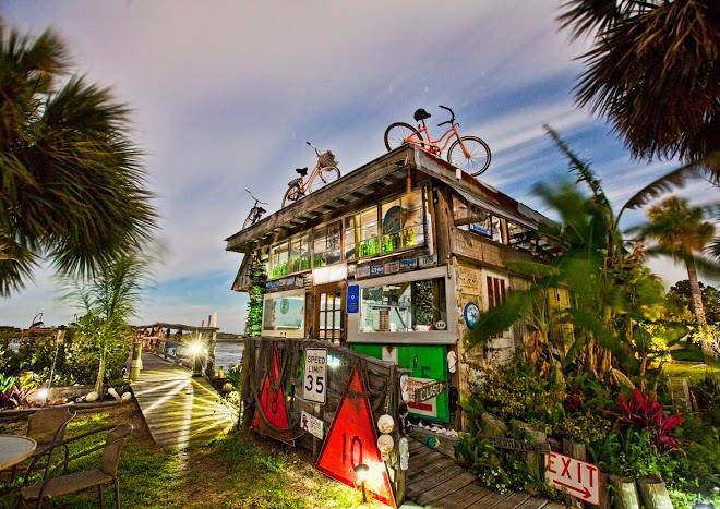 Tiki bar behind low key hideaway