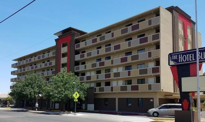 The hotel blue