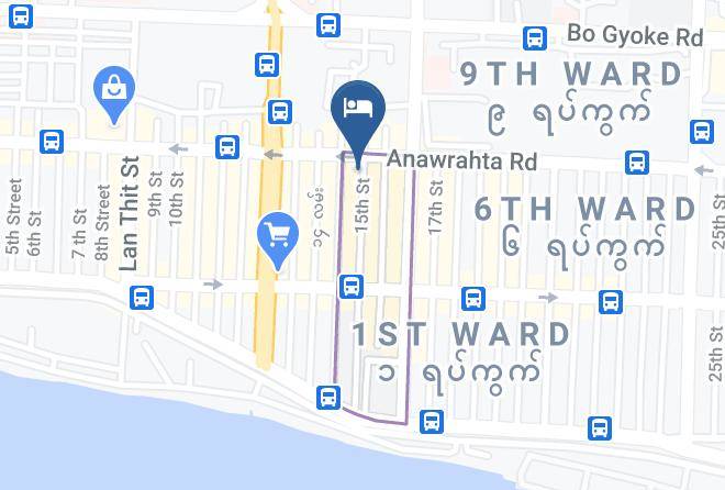 Yangon West - 15th Street Downtown Yangon Maps