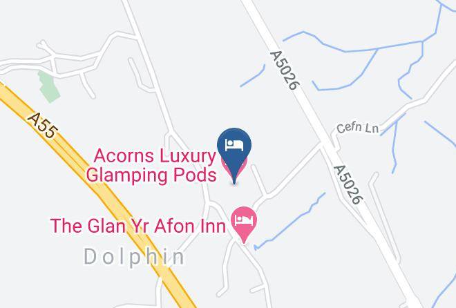 Flintshire - Acorns Luxury Glamping Pods Maps