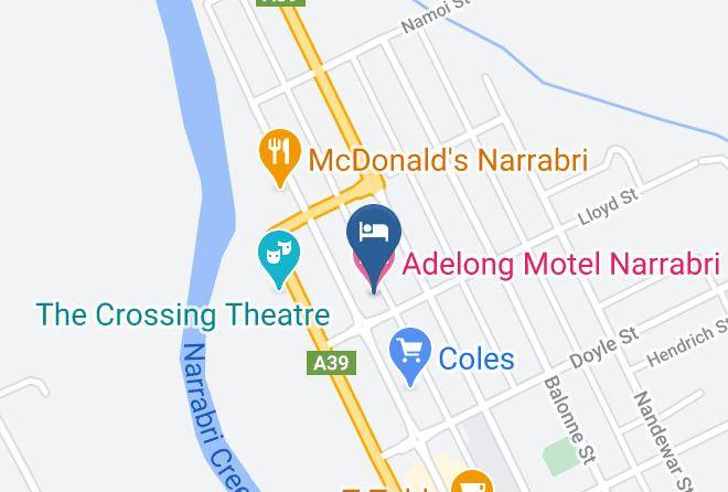 Narrabri - Adelong Motel Narrabri Maps