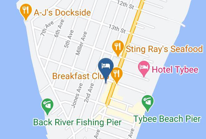 Admiral's Inn On Tybee Island Map
