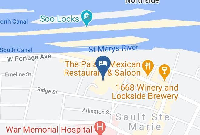 Chippewa County Downtown Sault Ste Marie - Adoba Lockview Motel Maps