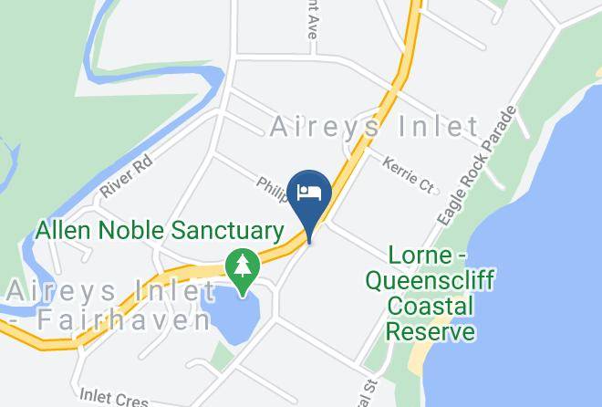 Surf Coast - Aireys Inlet Getaway Holiday Resorts Great Ocean Road Maps