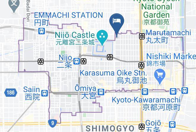 Kyoto City Nakagyo Ward - Akari Nijojo Maps