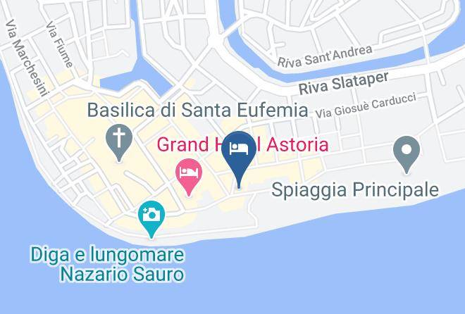 Gorizia - Hotel Albergo Alla Spiaggia Grado Isola Maps