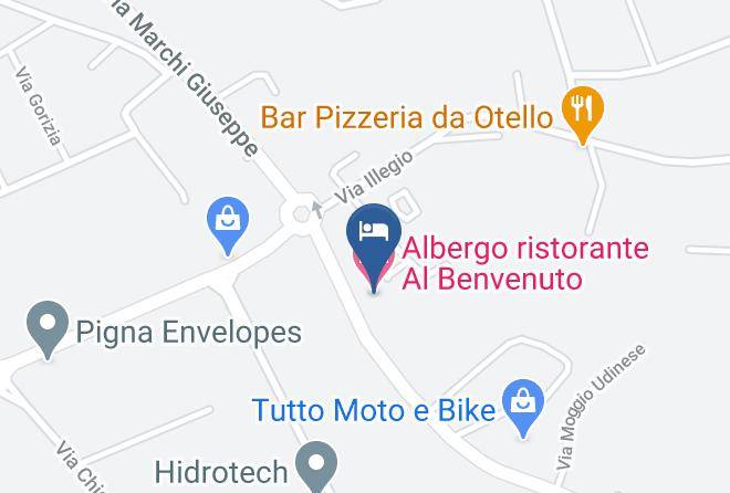 Udine - Albergo Ristorante Al Benvenuto Maps