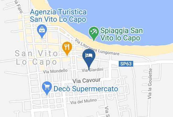 Trapani - Albergo Tannure Via Giardini Maps
