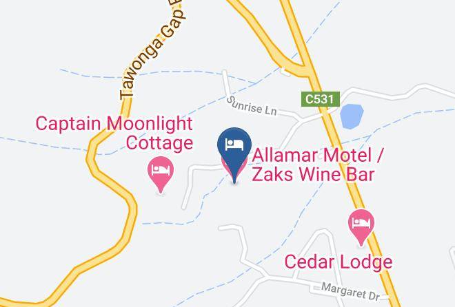 Alpine - Allamar Motel Zaks Wine Bar Maps