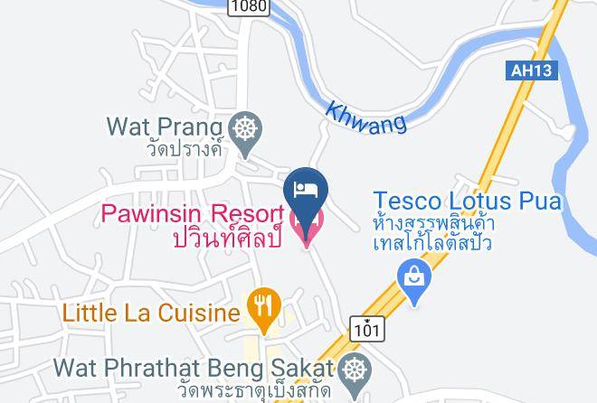 Amphoe Pua - Amante Baristro Hotel & Cafe' Pua Maps