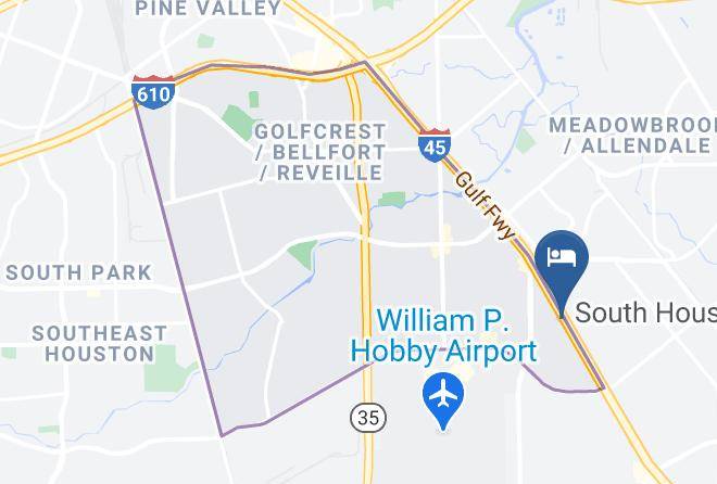 Americas Best Value Inn Houston Hobby Airport Map