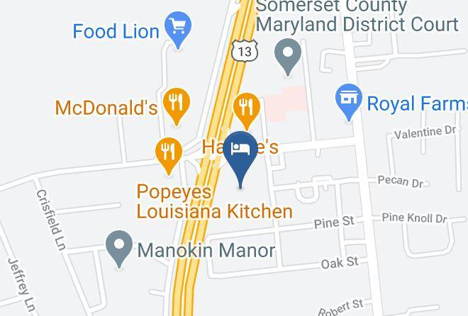 Americas Best Value Inn Princess Anne Map