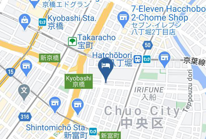 Chuo Ward - Apa Hotel Shintomicho Eki Kita Maps