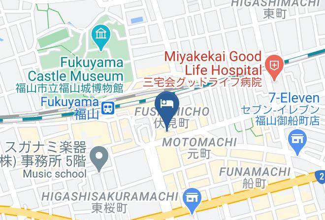 Fukuyama City - Area Inn Fushimicho Fukuyama Castle Side Maps