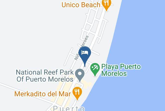 Puerto Morelos - Arena Beach Oceanfront Maps