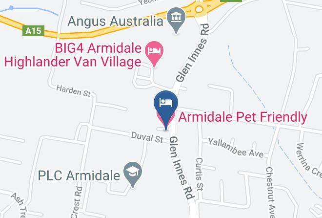 Armidale Pet Friendly Motel Map