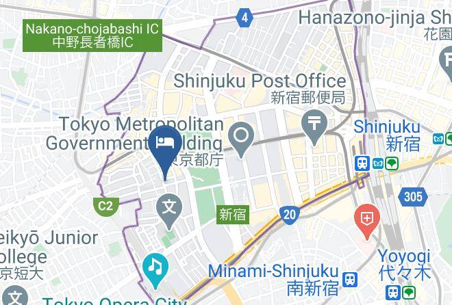 Shinjuku Ward - Asahi Group Tokyo Shinjuku Tei Hotel Maps