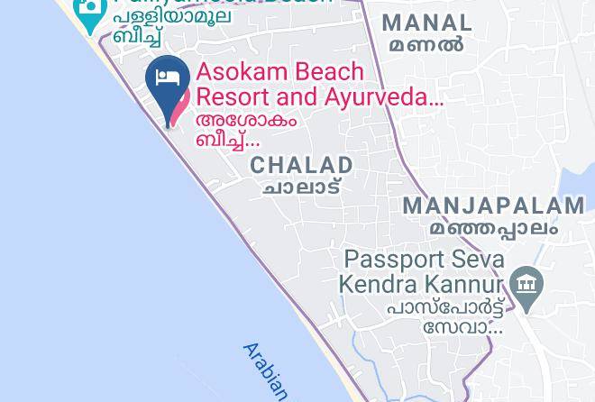 Cannanore - Asokam Beach Resort And Ayurveda Chikitsa Kendram Maps
