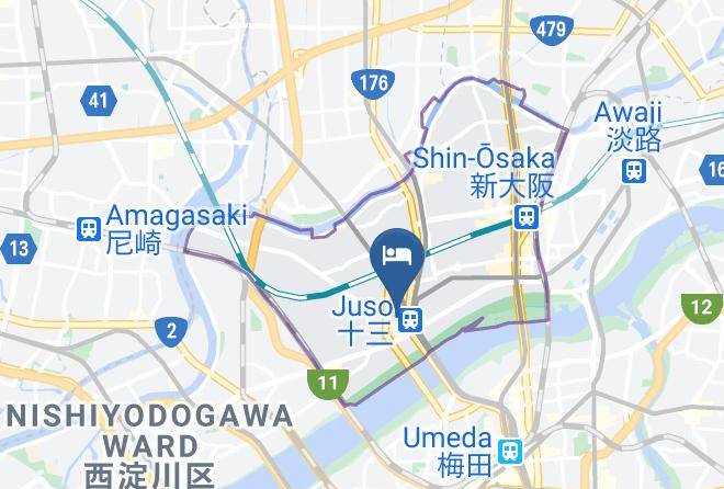 Osaka City Yodogawa Ward - Astil Hotel Juso Maps
