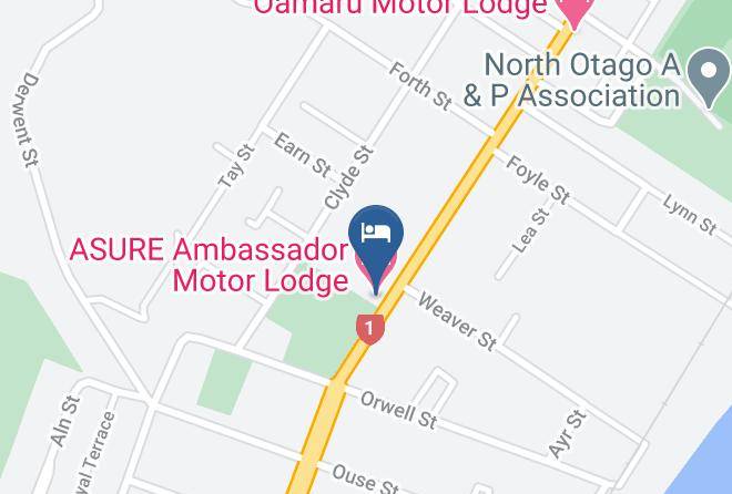 Waitaki Otago - Asure Ambassador Motor Lodge Maps