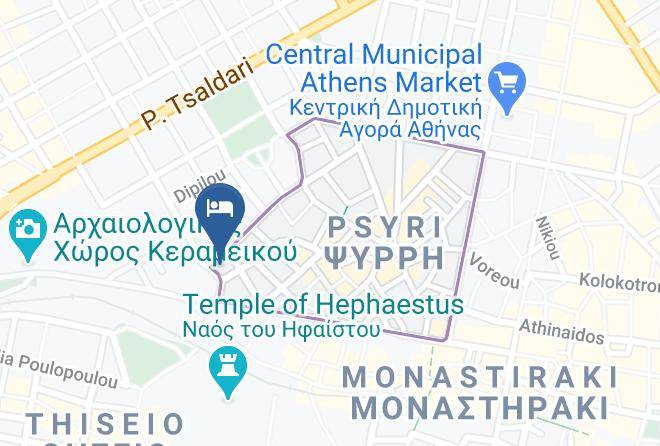 Central Athens - Moon And Stars Boutique Hotel Maps