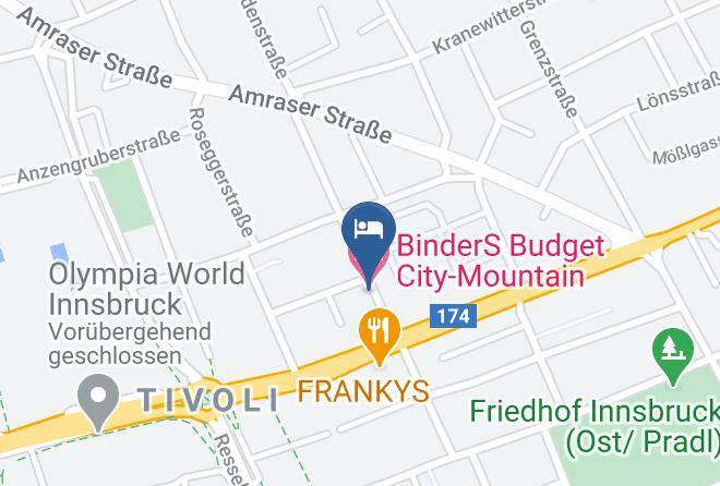 Innsbruck Stadt - Binders Budget City Mountain Hotel Maps