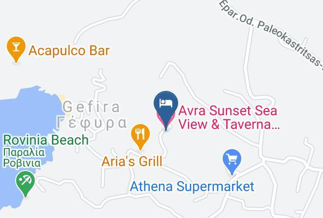 Kerkira - Avra Sunset Sea View & Taverna Liapades Corfu Greece Maps