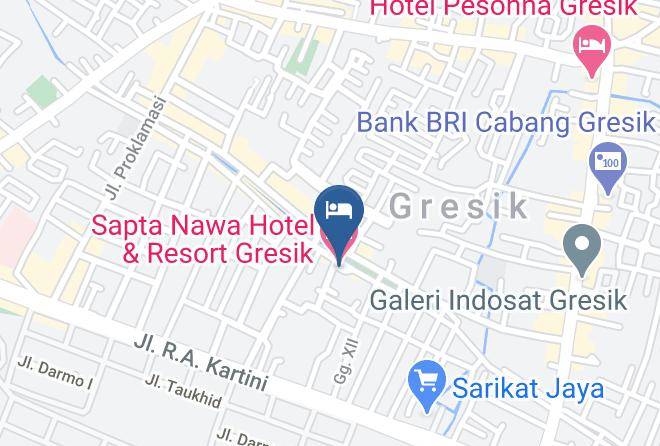 Gresik Regency - Sapta Nawa Hotel & Resort Gresik Maps