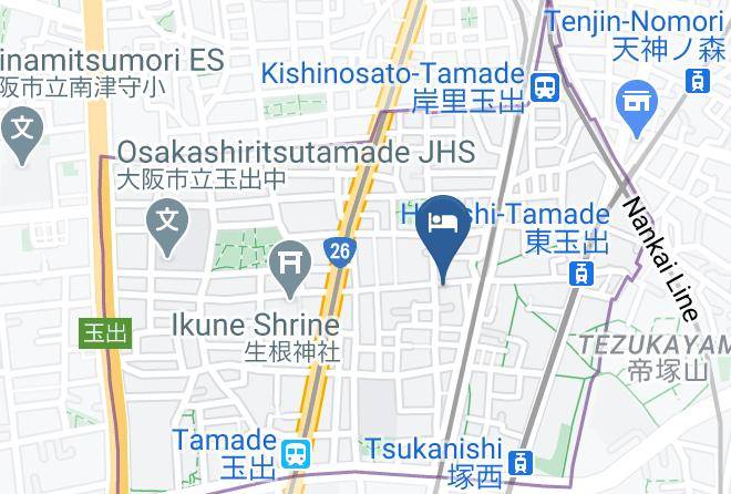 Osaka City Nishinari Ward - Bande Hotel Nishinari Ku Maps