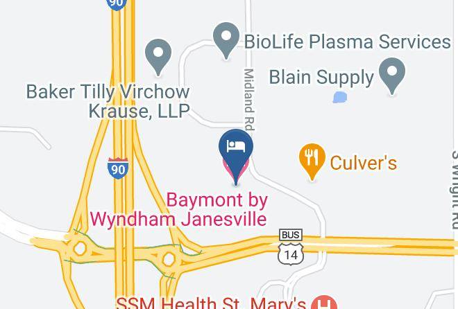 Baymont By Wyndham Janesville Kaart - Wisconsin - Rock
