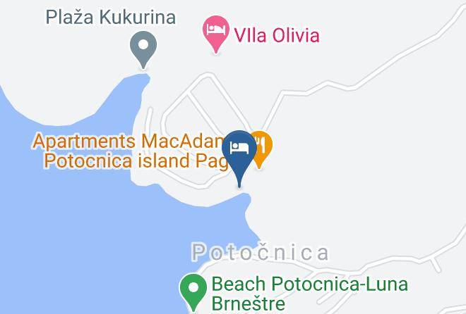 Novalja - Beach Potocnica Maps