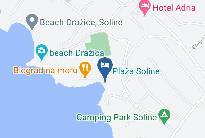 Biograd Na Moru - Beach Soline Maps