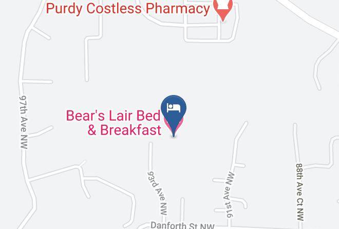 Bear's Lair Bed & Breakfast Harita - Washington - Pierce