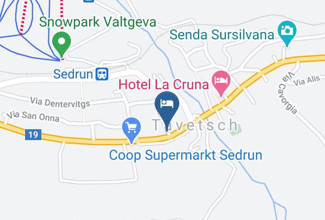 Surselva - Bed And Breakfast Hausbadus Maps