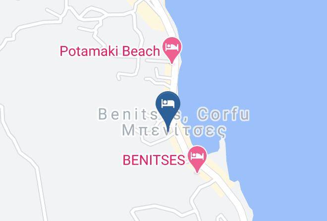Bella Vista Hotel & Studios Benitses Beach Corfu Map
