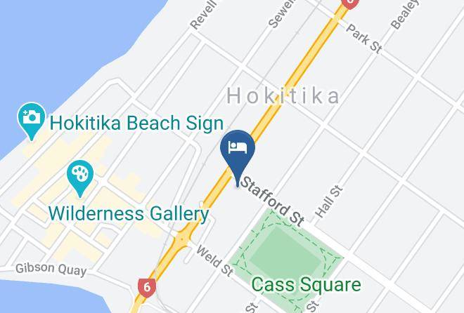 Bella Vista Motel Hokitika Map