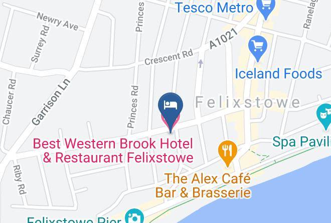 Best Western Brook Hotel & Restaurant Felixstowe Map