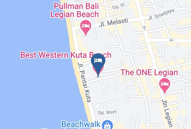 Badung Regency - Best Western Kuta Beach Maps
