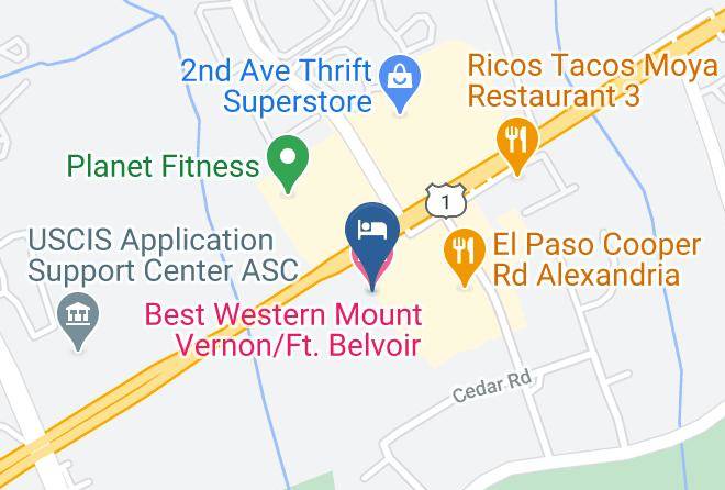 Best Western Mount Vernon Ft Belvoir Map