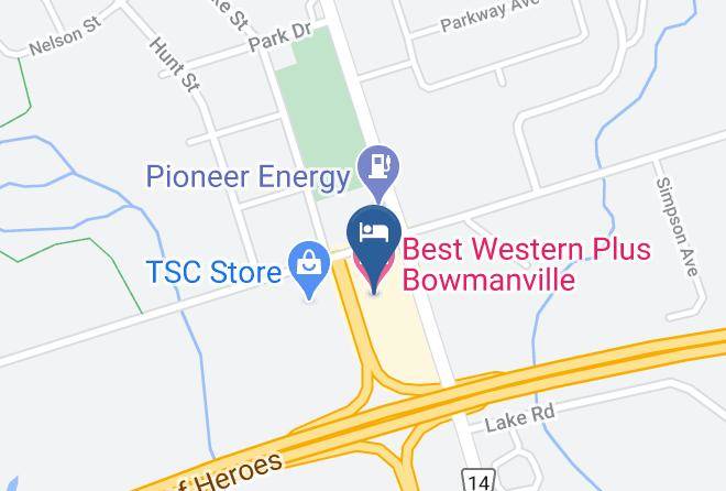 Best Western Plus Bowmanville Map