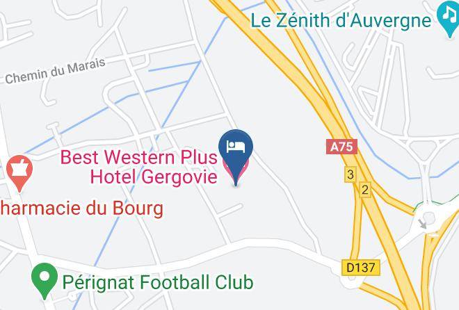 Best Western Plus Hotel Gergovie Map